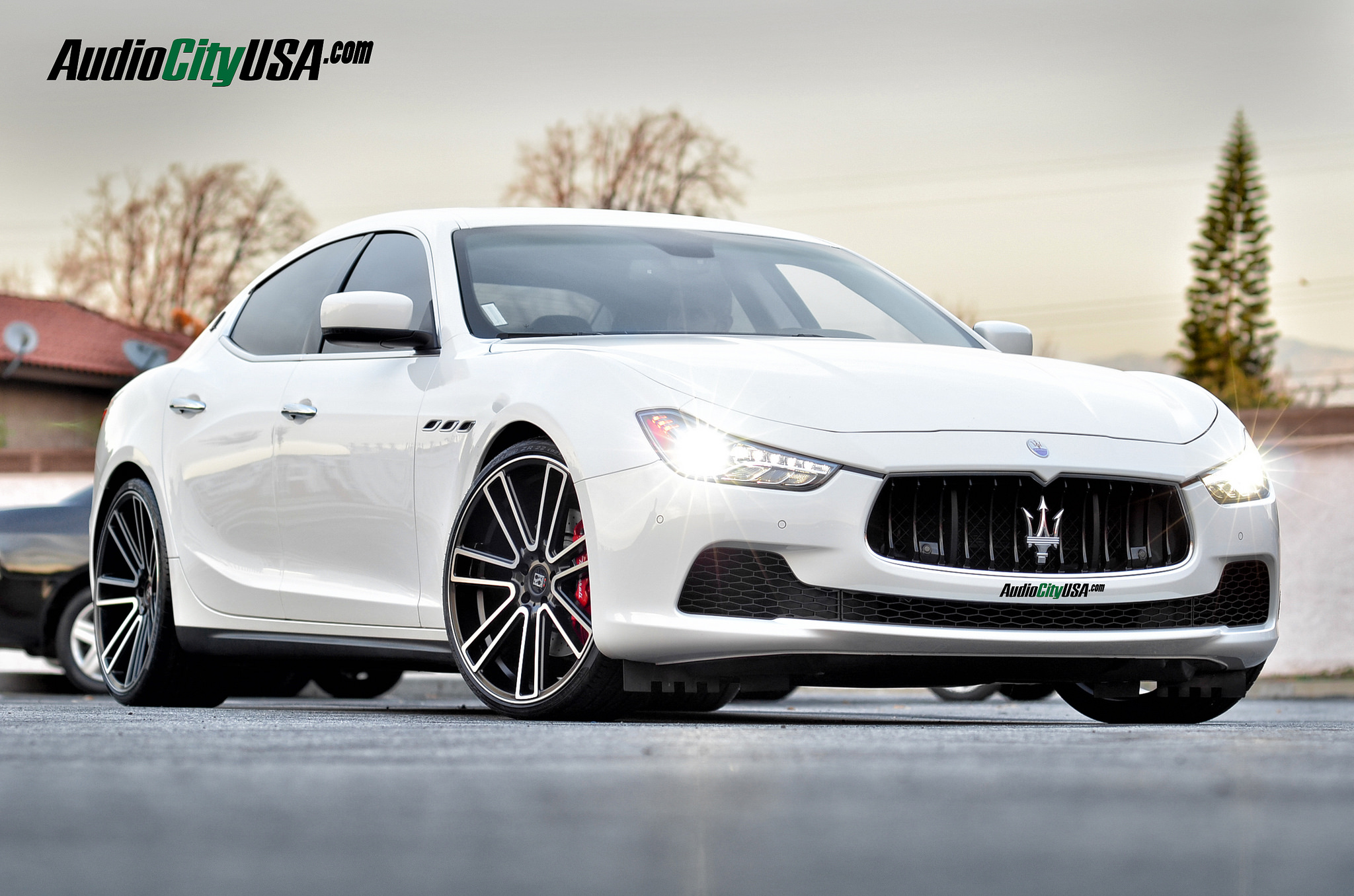 Koko Kuture Wheels Massa-7 Machined Black 22' on Maserati Ghibli